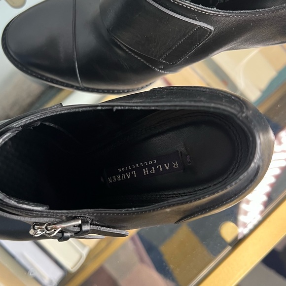 LN Ralph Lauren Black Label Collection Black Ankle Boot Stilettos with Buckles - Picture 8 of 15